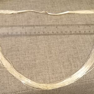 Elegant Silvertone "Liquid Silver" Necklace 1980s